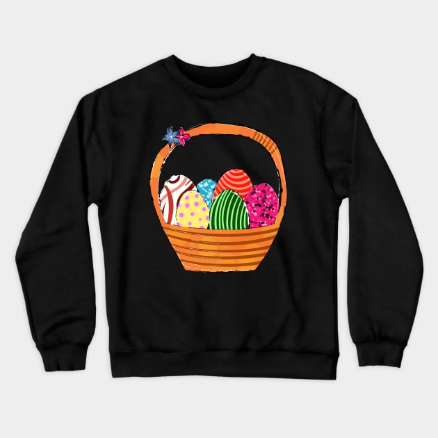 Acrylic Painting Easter Basket Crewneck Sweatshirt by Mey Designs